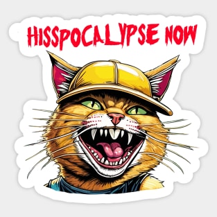 mean hissing cat. hisspocalypse now! Sticker